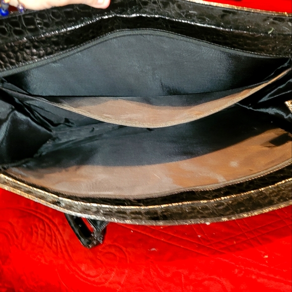 Black leather brief case satchel - Picture 2 of 2